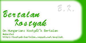 bertalan kostyak business card